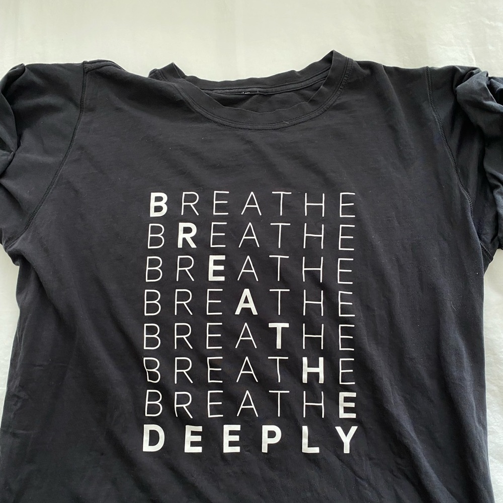 Lululemon “breathe deeply” top
